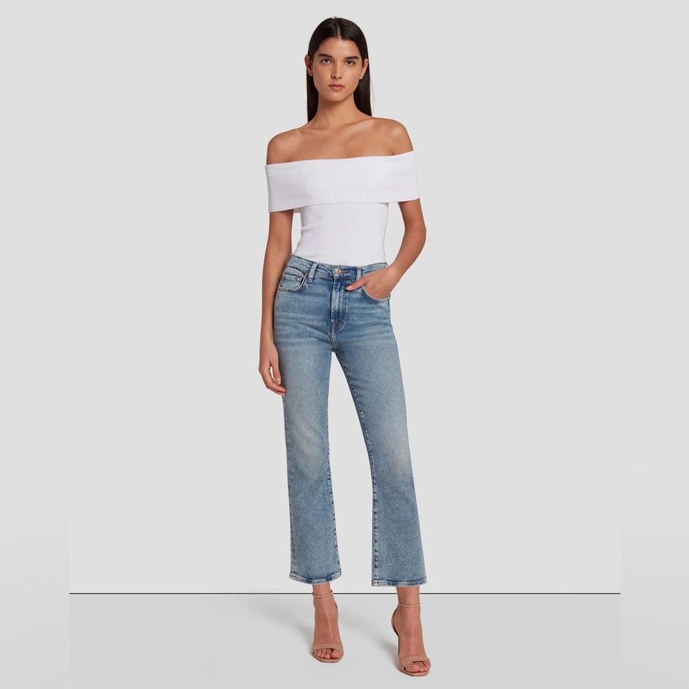 7 For All Mankind Sky Blue Straight Leg Jeans
